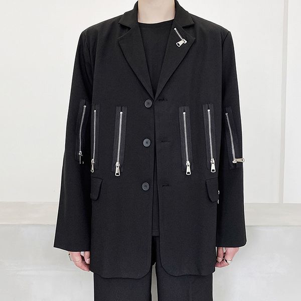 men zipper streetwear hip hop casual suit blazers jacket male women couple fashion show suit coat outerwear, White;black
men zipper streetwear hip hop casual suit blazers jacket male women couple fashion show suit coat outerwear, White;black