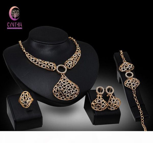 fashion african bridal wedding costume 18k gold plated crystal rhinestone statement women statement necklace bracelet ring jewelry sets, Black
fashion african bridal wedding costume 18k gold plated crystal rhinestone statement women statement necklace bracelet ring jewelry sets, Black