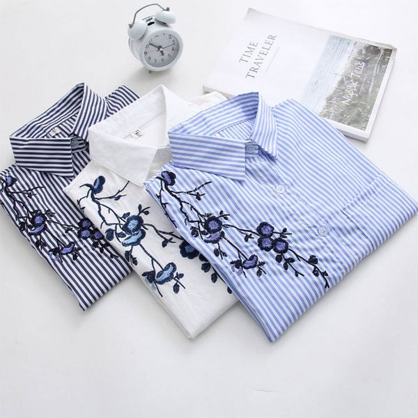 blackday floral embroidery striped blouse women long sleeve shirt and casual cotton blusa plus size 3xl office lady blusas, White
blackday floral embroidery striped blouse women long sleeve shirt and casual cotton blusa plus size 3xl office lady blusas, White