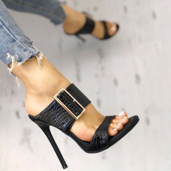 women stiletto high heel sandals slip-on open toe buckle shoes casual slippers ladies sandals sandalias de verano para mujer#40 y200620, Black
women stiletto high heel sandals slip-on open toe buckle shoes casual slippers ladies sandals sandalias de verano para mujer#40 y200620, Black