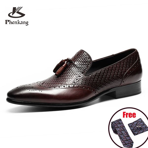 phenkang mens leather shoes genuine leather oxford shoes for men luxury dress slipon wedding brogues 2020, Black
phenkang mens leather shoes genuine leather oxford shoes for men luxury dress slipon wedding brogues 2020, Black