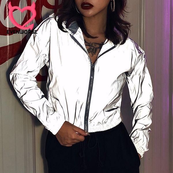 evenworse long sleeved reflective jacket women windbreaker jackets hooded fashion 2020 hip-hop night shiny zipper streetwear, Black;brown
evenworse long sleeved reflective jacket women windbreaker jackets hooded fashion 2020 hip-hop night shiny zipper streetwear, Black;brown