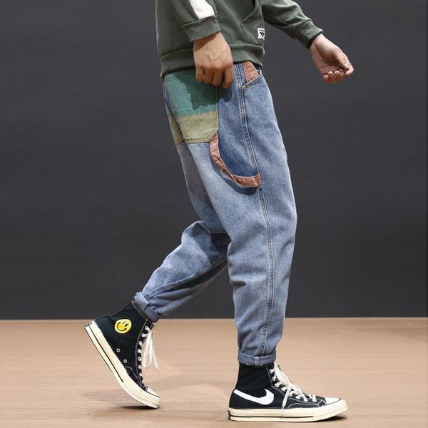 autumn newly fashion men jeans colorful patch pocket designer harem pants loose fit blue black streetwear hip hop jeans men t200410
autumn newly fashion men jeans colorful patch pocket designer harem pants loose fit blue black streetwear hip hop jeans men t200410