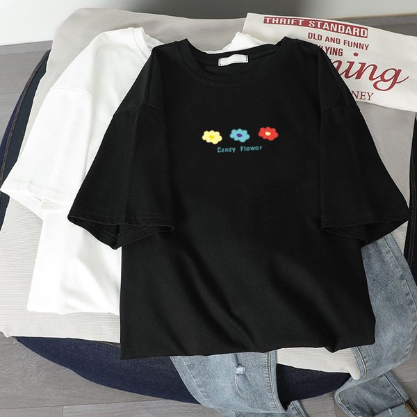 harajuku t shirts plus size women summer flower print casual t-shirt streetwear short sleeve o-neck tee camisetas mujer, White
harajuku t shirts plus size women summer flower print casual t-shirt streetwear short sleeve o-neck tee camisetas mujer, White