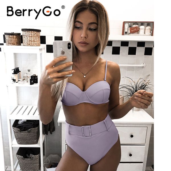 berrygo high waist bikini set purple belt swimsuit female push up swimwear women summer bathers vintage bathing suit new, White;black
berrygo high waist bikini set purple belt swimsuit female push up swimwear women summer bathers vintage bathing suit new, White;black