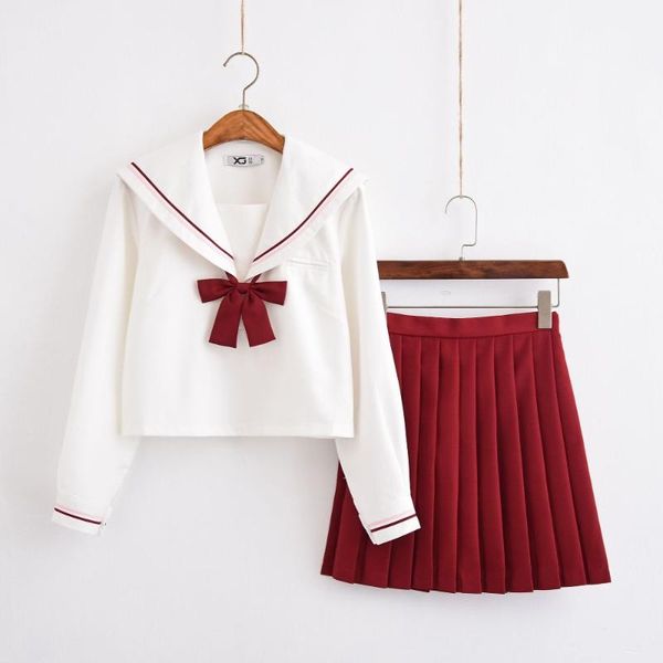 sailor suit school uniform sets red pleated skirt jk school uniforms for girls white shirt and red skirt suits student cosplay
sailor suit school uniform sets red pleated skirt jk school uniforms for girls white shirt and red skirt suits student cosplay