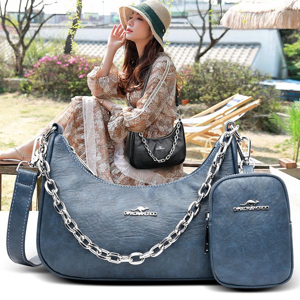 women's leather handbags fashion lady chains soft leather hobos bags with wallet 2 pcs shoulder bags for women messenger
women's leather handbags fashion lady chains soft leather hobos bags with wallet 2 pcs shoulder bags for women messenger