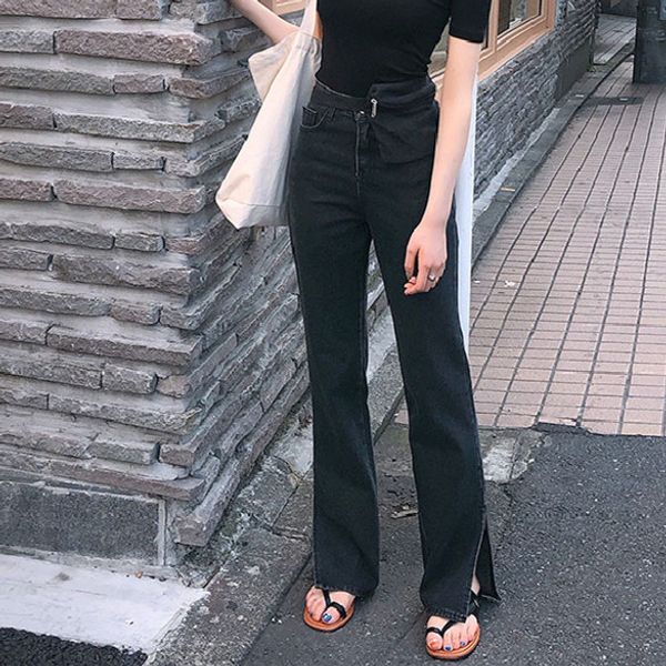2020 autumn fashion women denim jeans high-waist straight jeans for women side split vintage female long pant capris, Blue
2020 autumn fashion women denim jeans high-waist straight jeans for women side split vintage female long pant capris, Blue