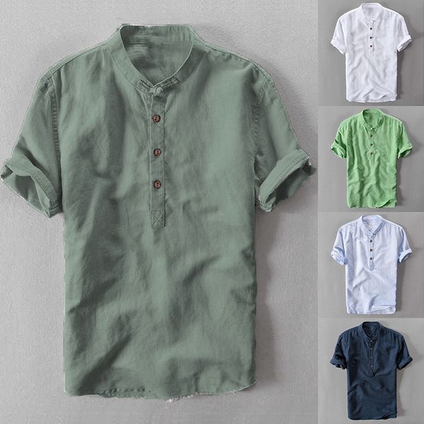 men shirts men's white shirt cotton short sleeve solid color stand collar shirts sreetwear plus size spring summer casual, White;black
men shirts men's white shirt cotton short sleeve solid color stand collar shirts sreetwear plus size spring summer casual, White;black