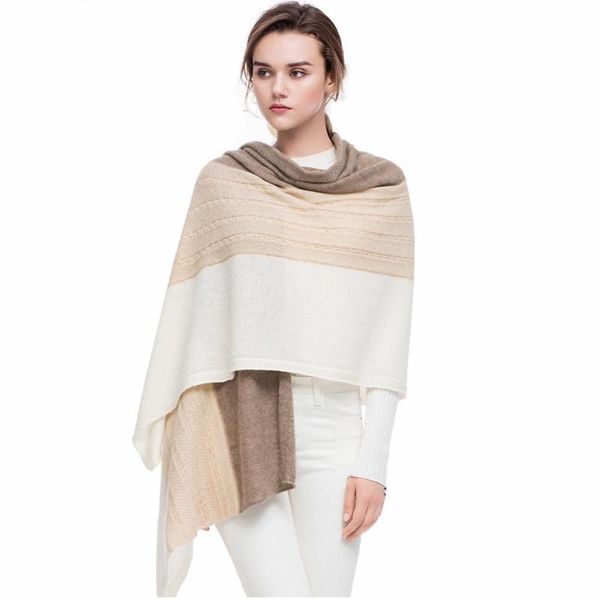 pure goat cashmere scarf women 2020 high-end 170*75cm twist knitted 3 contast colors soft skin friendly wrap swing scarves, White
pure goat cashmere scarf women 2020 high-end 170*75cm twist knitted 3 contast colors soft skin friendly wrap swing scarves, White