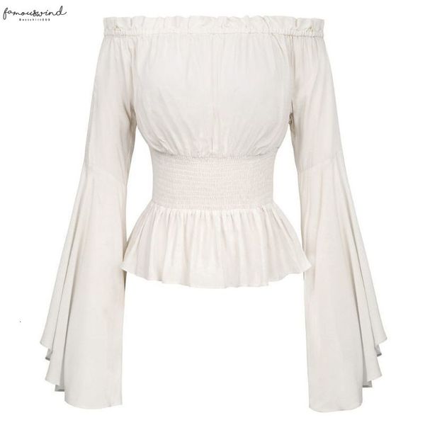 womens gothic renaissance blouse flare sleeves ruffles off shoulder corset medieval cosplay costume pirate shirt, White
womens gothic renaissance blouse flare sleeves ruffles off shoulder corset medieval cosplay costume pirate shirt, White