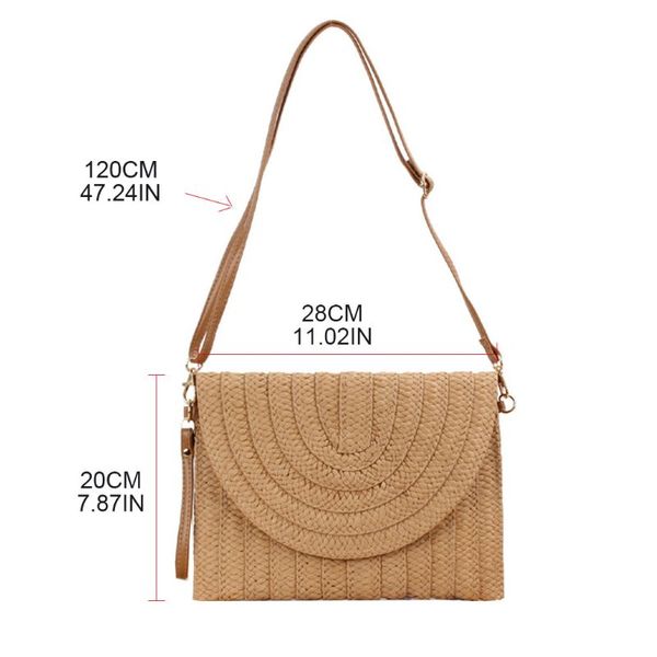 women straw handbag clutch shoulder bag lady crossbody envelope satchel purse q1qa