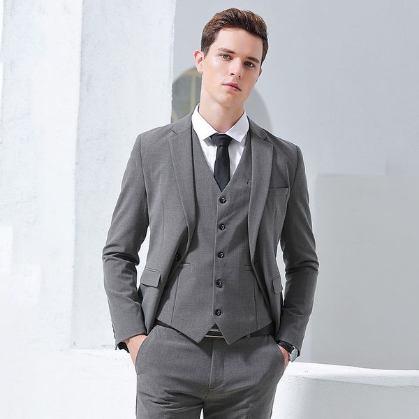 men's suits & blazers han edition cultivate morality three-piece suit men business casual dress the groom's man party, White;black
men's suits & blazers han edition cultivate morality three-piece suit men business casual dress the groom's man party, White;black