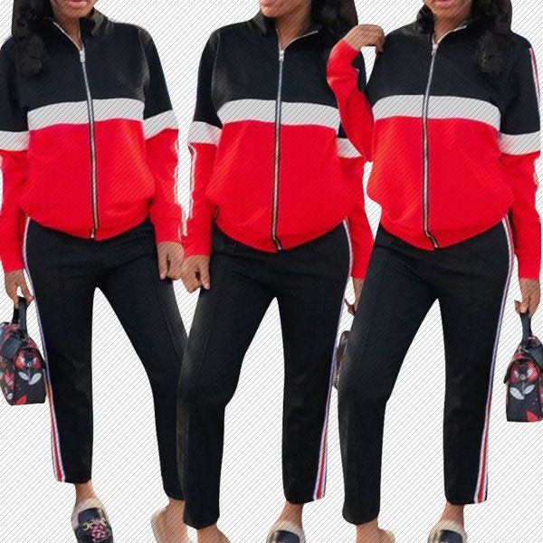 j6042 new style selling amazon fashion casual set color block stitching casual two-piece set, Black;white
j6042 new style selling amazon fashion casual set color block stitching casual two-piece set, Black;white