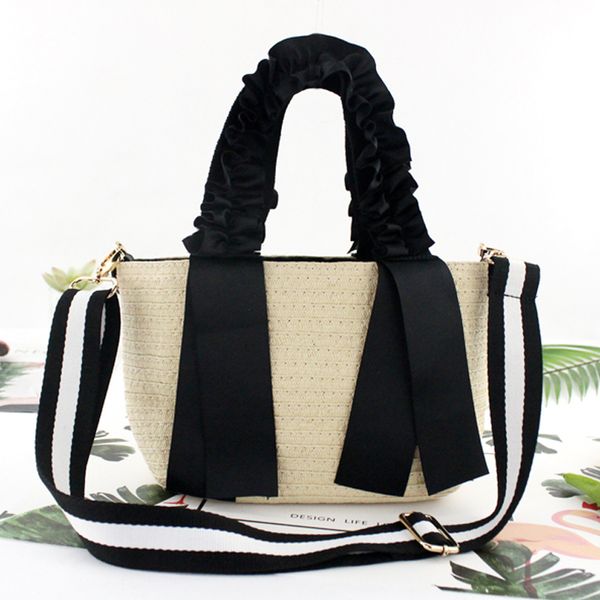 black ribbon portable lace straw bag single shoulder handbag woven bag new fashion handbag beach
black ribbon portable lace straw bag single shoulder handbag woven bag new fashion handbag beach