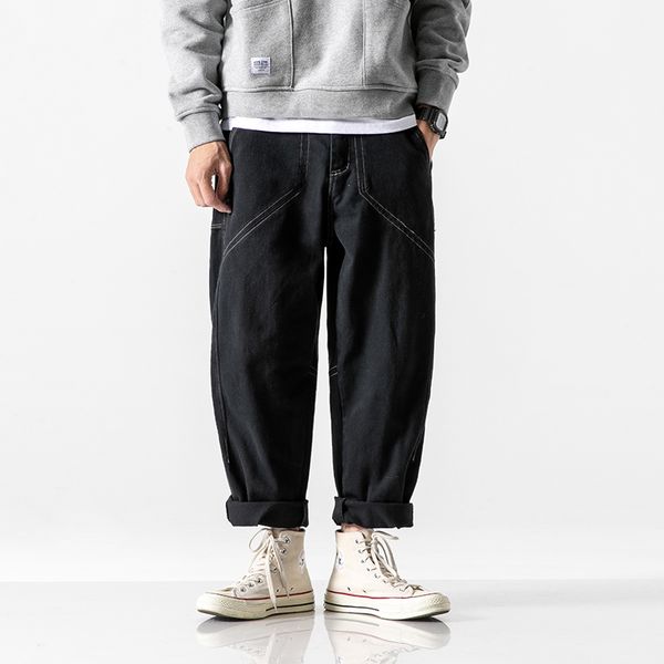 wide leg pant streetwear harem trouser male solid color sweatpants pants men vintage causal straight hip hop loose zipper, Black
wide leg pant streetwear harem trouser male solid color sweatpants pants men vintage causal straight hip hop loose zipper, Black