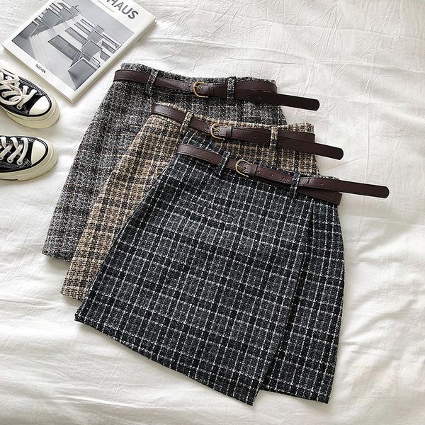 korean irregular lady skirt female autumn sweet high waist a line mini skirt vintage casual women plaid skirt chic sashes, Black
korean irregular lady skirt female autumn sweet high waist a line mini skirt vintage casual women plaid skirt chic sashes, Black