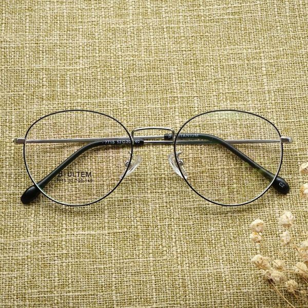 half titanium frame glasses titanium fashion literary goose egg shape round glasses frame ultra light 7715, Silver
half titanium frame glasses titanium fashion literary goose egg shape round glasses frame ultra light 7715, Silver