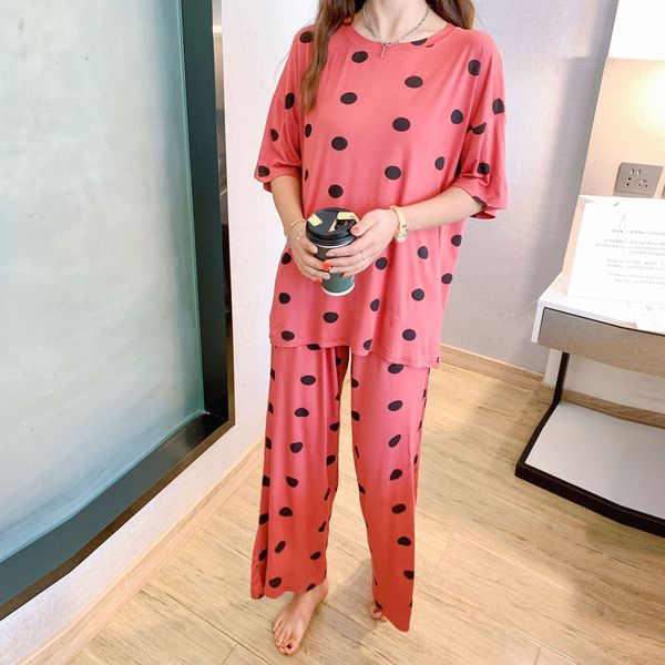 idapd 2020 new large size pajamas thin short sleeve ankle-length pants set round trousers suit clothes clothes home clothesneck polka dot pr, Blue;red
idapd 2020 new large size pajamas thin short sleeve ankle-length pants set round trousers suit clothes clothes home clothesneck polka dot pr, Blue;red