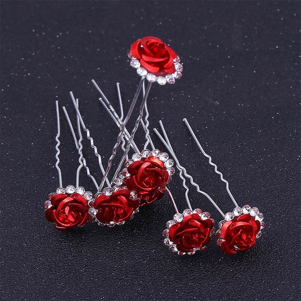 getnoivas red flower hair pins u shaped hairpins wedding bridal hair accessories headpiece women sticks jewelry sl, Golden;silver
getnoivas red flower hair pins u shaped hairpins wedding bridal hair accessories headpiece women sticks jewelry sl, Golden;silver