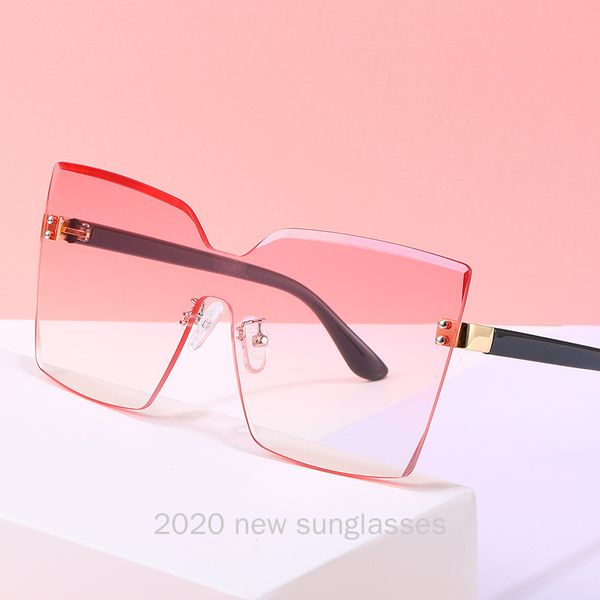 2020 big square sunglasses for women frameless gradient lens one piece male sun glasses rimless fashion uv400 metal with box nx, White;black
2020 big square sunglasses for women frameless gradient lens one piece male sun glasses rimless fashion uv400 metal with box nx, White;black