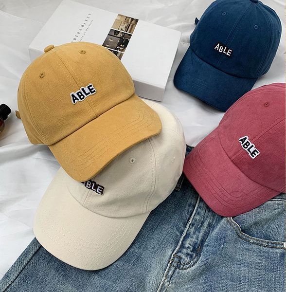 women' able baseball embroidered baseball cap embroidery letter simple soft hat type ins han feng department student cap men, Blue;gray
women' able baseball embroidered baseball cap embroidery letter simple soft hat type ins han feng department student cap men, Blue;gray
