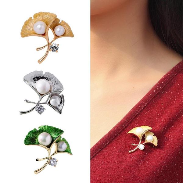 fashion women cubic zirconia faux pearl ginkgo leaf brooch pin badge lapel decor, Gray
fashion women cubic zirconia faux pearl ginkgo leaf brooch pin badge lapel decor, Gray