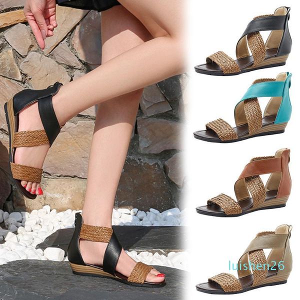 ankle strap vintage open toe straw braided summer daily fashion wedge casual women sandals beach soft sole street zipper l26, Black
ankle strap vintage open toe straw braided summer daily fashion wedge casual women sandals beach soft sole street zipper l26, Black