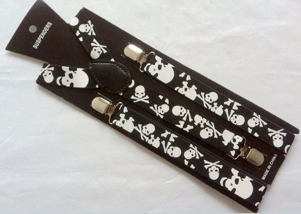 2020 2.5 cm wide adjustable clips on braces skull printed elastic suspenders for women and men, Black;white
2020 2.5 cm wide adjustable clips on braces skull printed elastic suspenders for women and men, Black;white