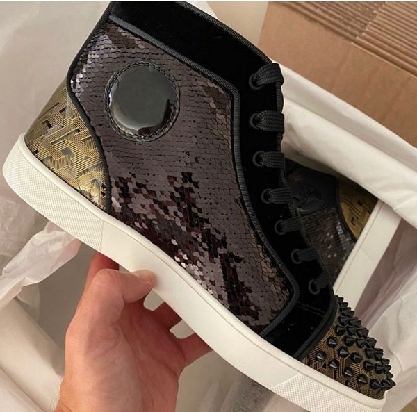 eleagnt high top шипы мужчин кроссовки обувь, бусы из кожи женщины туфли с красной подошвой открытый повседневная спортивная партия свадебно, Black
eleagnt high top шипы мужчин кроссовки обувь, бусы из кожи женщины туфли с красной подошвой открытый повседневная спортивная партия свадебно, Black