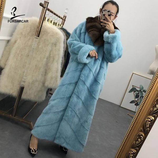 fursarcar 2020 luxury winter real coat women fur collar design genuine natural long jacket plus size, Black
fursarcar 2020 luxury winter real coat women fur collar design genuine natural long jacket plus size, Black