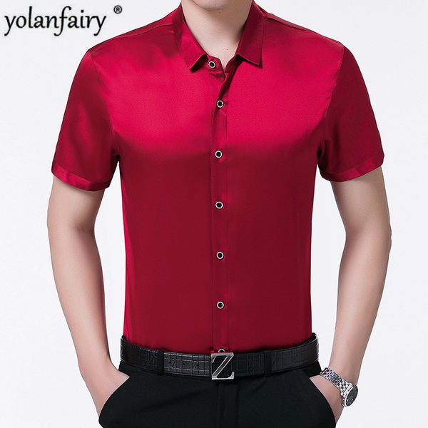 men's casual shirts 100% silk men shirt short sleeve summer red black korean clothes formal man camisa ch-777 kj1952, White;black
men's casual shirts 100% silk men shirt short sleeve summer red black korean clothes formal man camisa ch-777 kj1952, White;black