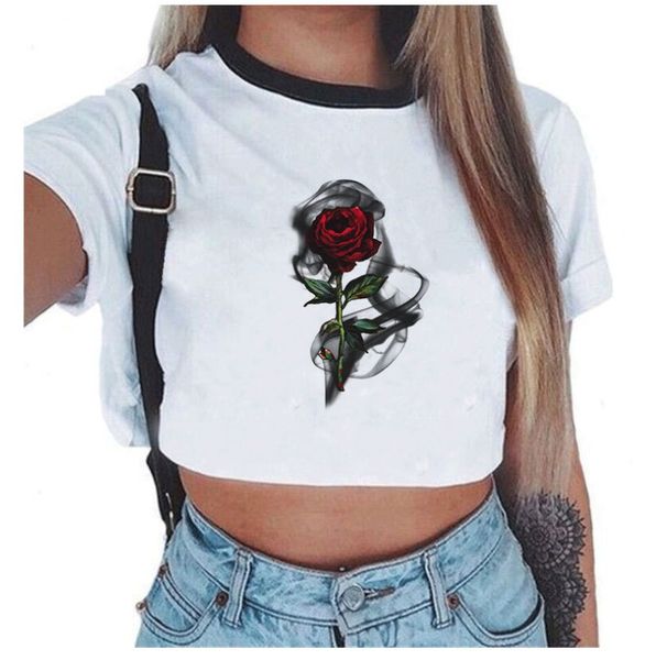 print tshirts summer streetwear slim crew neck fashion female casual sport clothes designer women digital, White
print tshirts summer streetwear slim crew neck fashion female casual sport clothes designer women digital, White