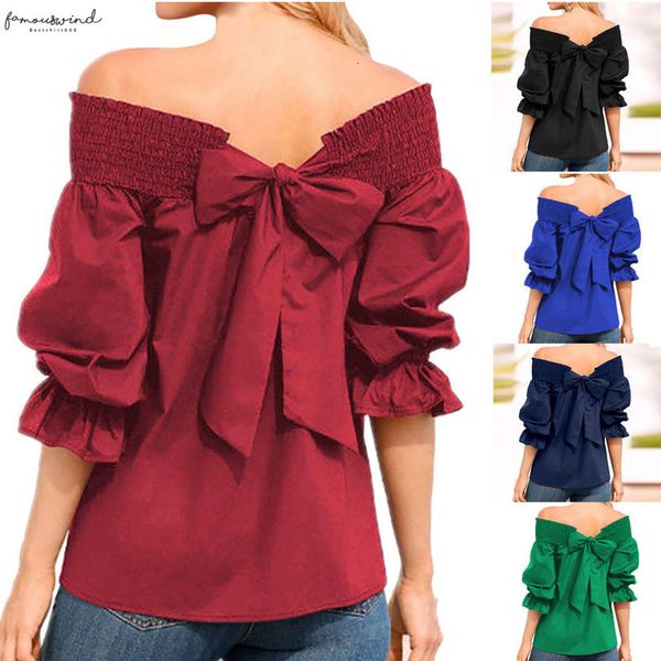 women blouses plus size elegant off shoulder shirt women ladies puff sleeve bow bandage blouse chemise ropa femenina, White
women blouses plus size elegant off shoulder shirt women ladies puff sleeve bow bandage blouse chemise ropa femenina, White
