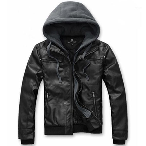 zipper biker jackets male fake two pieces coats male detachable leather jacket hooded black designer autumn mens stand collar coats, Black;brown
zipper biker jackets male fake two pieces coats male detachable leather jacket hooded black designer autumn mens stand collar coats, Black;brown