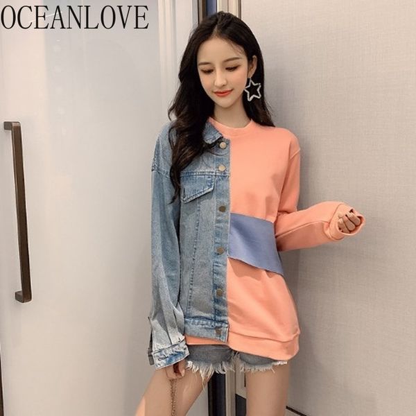 oceanlove denim patchwork hoodie fashion streetwear autumn winter sweatshirts women 2020 pink hoodies vintage clothes 17619, Black
oceanlove denim patchwork hoodie fashion streetwear autumn winter sweatshirts women 2020 pink hoodies vintage clothes 17619, Black