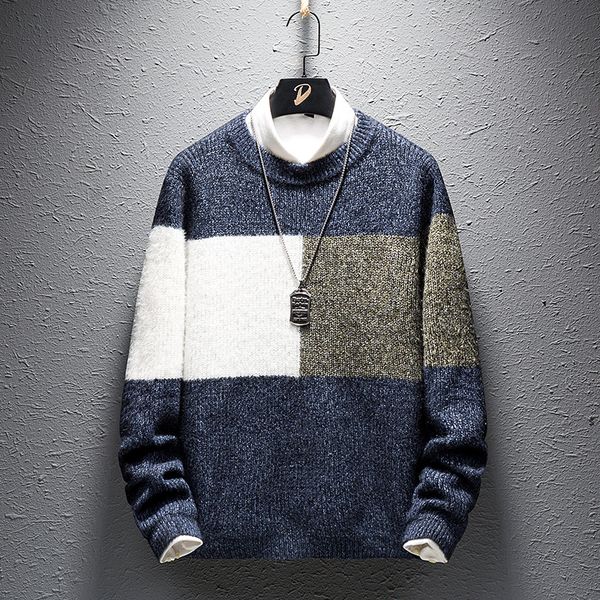 men's sweaters 2021 autumn men style crew neck slim fit sweater fashion casual students trend mixed colors, White;black
men's sweaters 2021 autumn men style crew neck slim fit sweater fashion casual students trend mixed colors, White;black