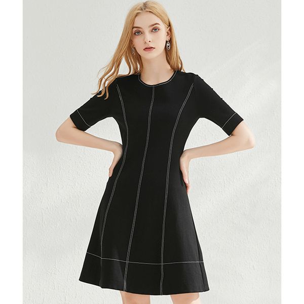 casual black striped ladies t-shirt dress elegant o-neck short-sleeved belt mid-length dress fashion temperament girl skirt, Black;gray
casual black striped ladies t-shirt dress elegant o-neck short-sleeved belt mid-length dress fashion temperament girl skirt, Black;gray