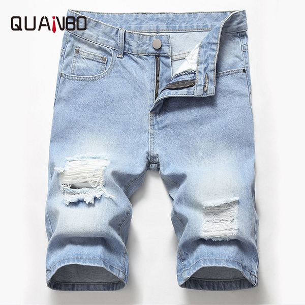 men's jeans 2021 summer slim fit straight short fashion casual ripped knee lenght denim shorts hole blue
men's jeans 2021 summer slim fit straight short fashion casual ripped knee lenght denim shorts hole blue