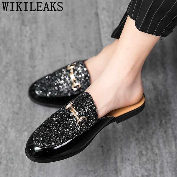 glitter mules half shoes for men casual designer shoes men slippers luxury slides summer patent leather for 2020 buty, Black
glitter mules half shoes for men casual designer shoes men slippers luxury slides summer patent leather for 2020 buty, Black