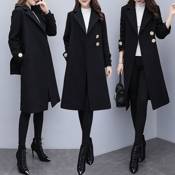 2020 autumn and winter woolen coat female mid-long new korean temperament women's popular woolen coat plus size 4xl l150, Black
2020 autumn and winter woolen coat female mid-long new korean temperament women's popular woolen coat plus size 4xl l150, Black
