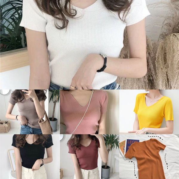 ervzb women's -sleeved t-shirt 2020 spring and summer new women's half-sleeved ins fashionable slim v-neck knitted short short jac, White
ervzb women's -sleeved t-shirt 2020 spring and summer new women's half-sleeved ins fashionable slim v-neck knitted short short jac, White