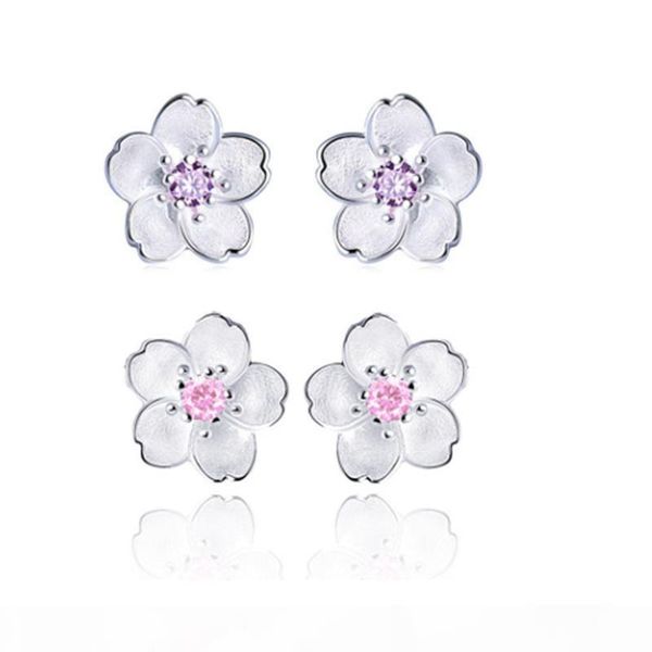 romantic cherry flower stud earrings 925 sterling silver plated earrings fashion jewelry for women purple pink color, Golden;silver
romantic cherry flower stud earrings 925 sterling silver plated earrings fashion jewelry for women purple pink color, Golden;silver