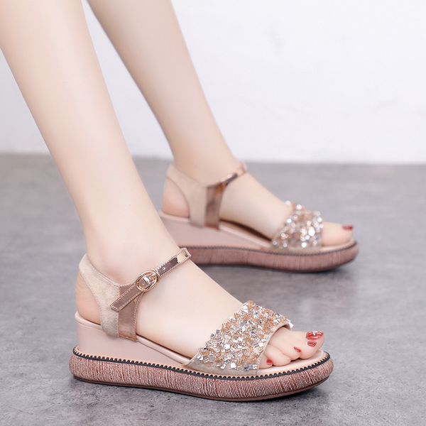 sandals fashion 6cm heel shoes sequin decoration wedges platform casual drop summer buckle women's, Black
sandals fashion 6cm heel shoes sequin decoration wedges platform casual drop summer buckle women's, Black