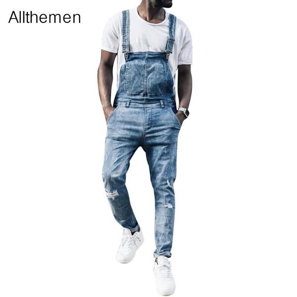 allthemen fashion men's ripped jeans jumpsuits men casual denim bib overalls man suspender pants romper streetwear blue pantalon
allthemen fashion men's ripped jeans jumpsuits men casual denim bib overalls man suspender pants romper streetwear blue pantalon