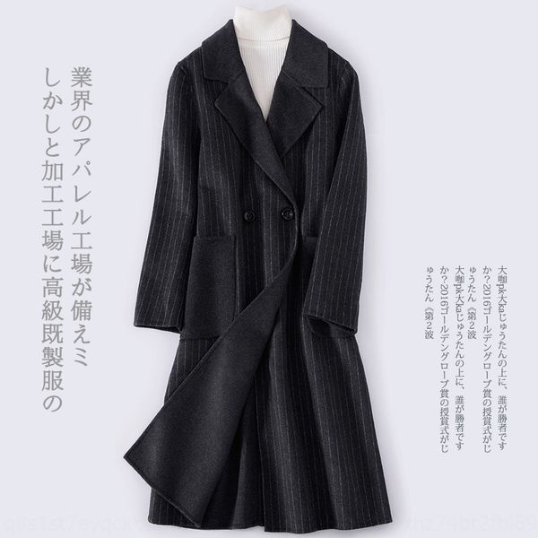 double-sided jacket wool wool overcoat women's length korean slim-fit plain off season woolen jacket, Black
double-sided jacket wool wool overcoat women's length korean slim-fit plain off season woolen jacket, Black