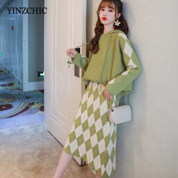 two piece dress woman winter knitted suits hoody sweater a-line skirt set for female casual two-pieces sets, White
two piece dress woman winter knitted suits hoody sweater a-line skirt set for female casual two-pieces sets, White