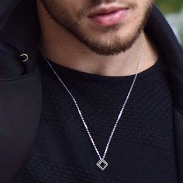 fashionable cube necklace for men stainless steel simple hollow pendant men jewelry, Silver
fashionable cube necklace for men stainless steel simple hollow pendant men jewelry, Silver