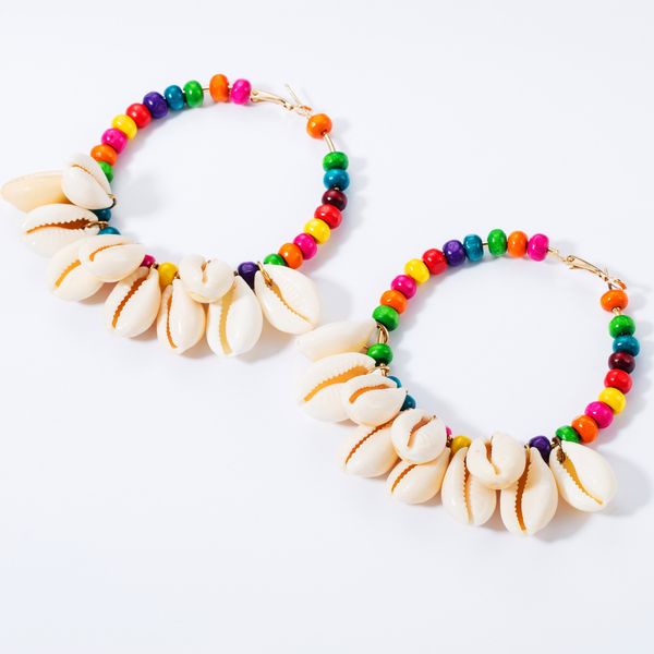 fan ring string wooden small round beads multi-layer shell earrings women's fashion hawaiian style bohemian earrings, Golden
fan ring string wooden small round beads multi-layer shell earrings women's fashion hawaiian style bohemian earrings, Golden