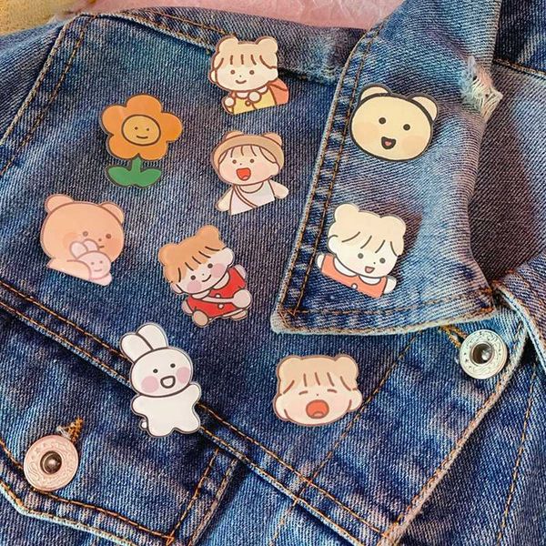 3pcs/pack korean cartoon flower little girl dog bear badge cute animal acrylic brooch pins decor clothes backpack jewelry, Gray
3pcs/pack korean cartoon flower little girl dog bear badge cute animal acrylic brooch pins decor clothes backpack jewelry, Gray